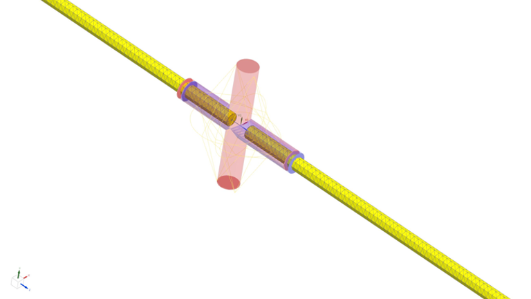 Abbildung 1: Anregung einer 30 cm langen Dipolantenne.